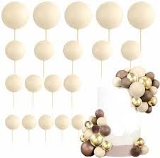 Toppery na tort kulki latte matowe 20sztuk zestaw