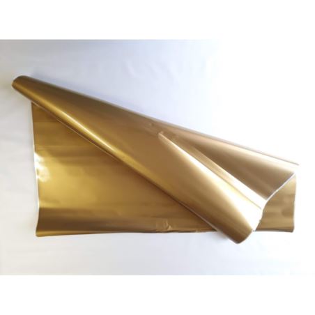 Folia celofan arkusz 50x70cm. złoty mat 50 szt.