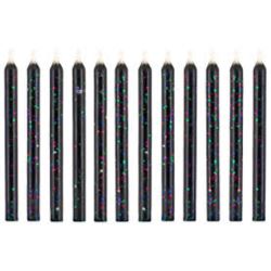 Świeczki urodzinowe niegasnące czarne z kolorowym