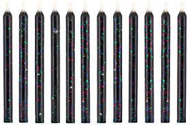 Świeczki urodzinowe niegasnące czarne z kolorowym