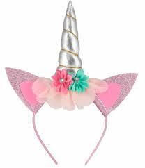 Opaska Jednorożec ze srebrnym rogiem 19x26cm