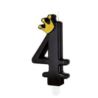 Świeczka czarna ze złotą koroną cyfra 4