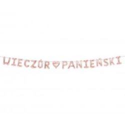 Girlanda papierowa "WIECZÓR PANIEŃSKI", różowa, 2,