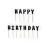 Świeczki urodzinowe Happy Birthday, 2.5 cm, czarny