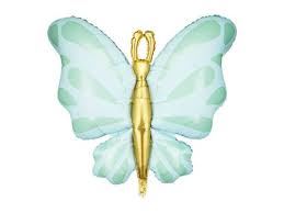 Balon foliowy Motyl, 69x69 cm, mięta