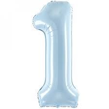 Balon foliowy Cyfra ''1'', 72cm, jasny niebieski