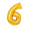 Balon foliowy cyfra 6 złota, 47x66cm