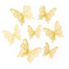 Naklejki na ścianę 3D Motyle ażurowe złote 12szt.