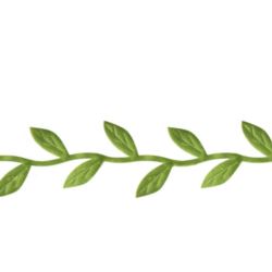 Wstążka girlanda listki zielone 300cm