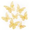 Naklejki na ścianę 3D Motyle koronkowe złote 12szt