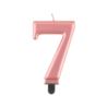 Świeczka cyferka 7, metalik różowo-złota, 8,0 cm