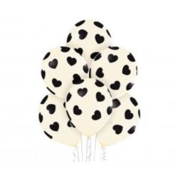 Balony Belbal 12" serca vanilla, 6szt.