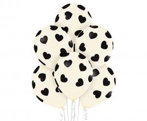 Balony Belbal 12" serca vanilla, 6szt.