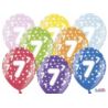 Balony 30 cm, 7th Birthday, Metalic Mix, 6 szt.