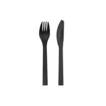 Sztućce plastikowe, 18-18.5 cm, czarny