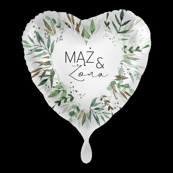 Balon foliowy serce Mąż i Żona 43cm