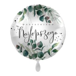Balon foliowy Listki Wszystkiego Najlepszego 43cm