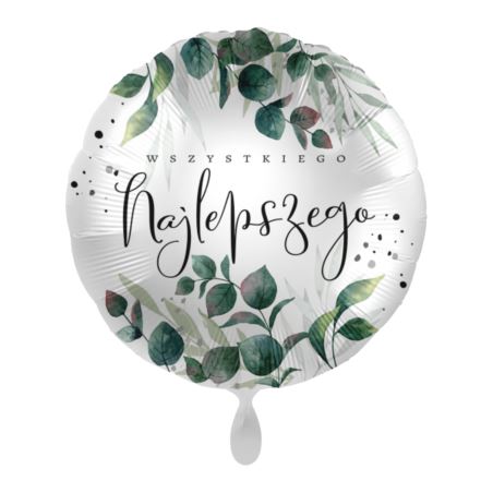 Balon foliowy Listki Wszystkiego Najlepszego 43cm
