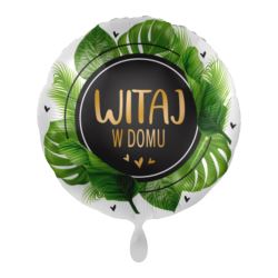 Balon foliowy Witaj w domu liście 43cm