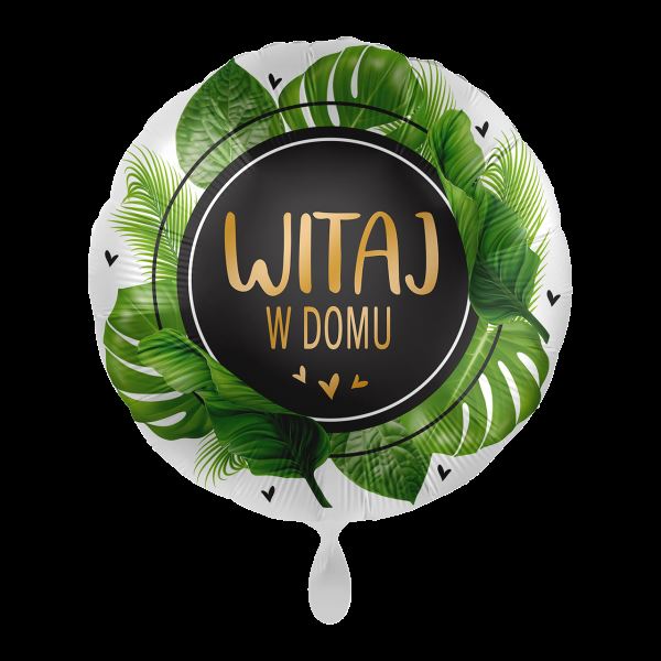 Balon foliowy Witaj w domu liście 43cm