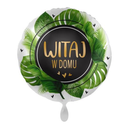Balon foliowy Witaj w domu liście 43cm