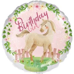 Balon foliowy Happy Birthday Konik 45cm