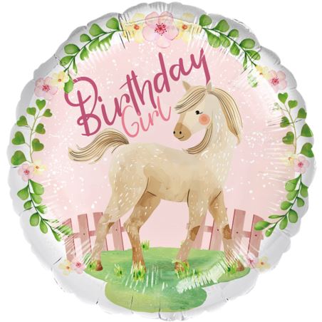 Balon foliowy Happy Birthday Konik 45cm