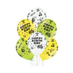 Balony 12" Gamer Birthday HB, 6 szt.