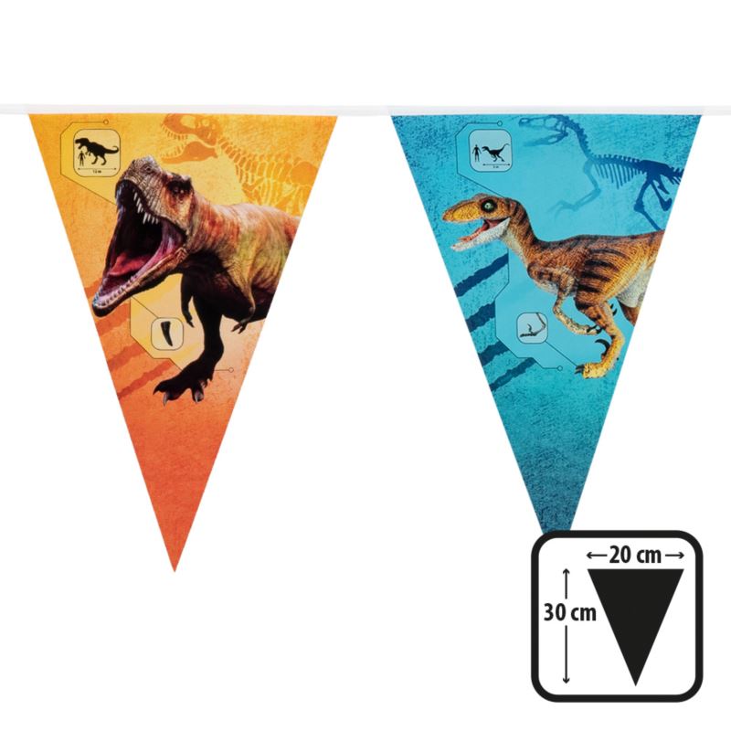 Girlanda flagi Dinozaury, 30 x 20 cm, 6 m.