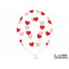 Balony 30 cm,Serduszka Crystal, Clear 6 szt.