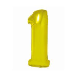 Balon foliowy Smart, Cyfra 1, złota, 76 cm