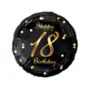Balon foliowy Happy 18 Birthday, czarny