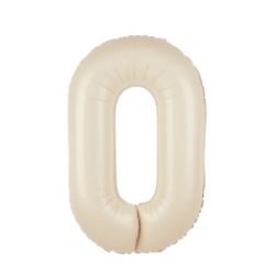 Balon foliowy cyfra 0 kremowy 86cm