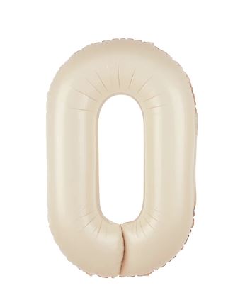 Balon foliowy cyfra 0 kremowy 86cm