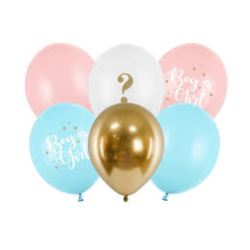Balony 30cm, Boy or Girl, mix: 1op./6szt.
