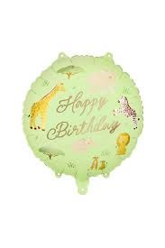 Balon foliowy pastylka ''Happy Birthday'' Safarari