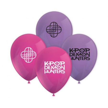 Balony K-POP DEMON HUNTERS różowe, fioletowe, 8...
