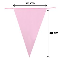 Girlanda flagi plastikowe jasny róż 10m