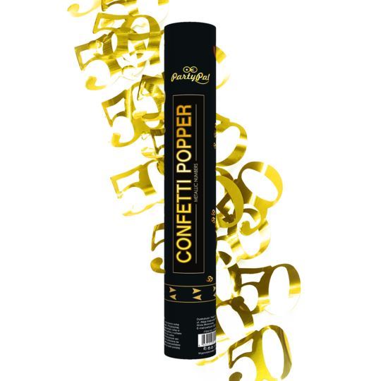 Konfetti cyfra 50 złote 40cm