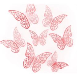 Naklejki na ścianę 3D Motyle ażurowe rose gold