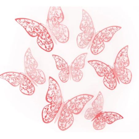 Naklejki na ścianę 3D Motyle ażurowe rose gold