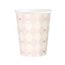 Kubek w romby różowe Baby 220ml 6szt.