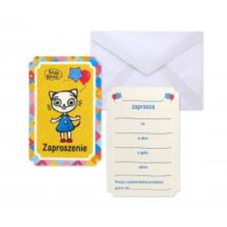 Zaproszenia pap. Kicia Kocia (licencja), 6 szt.