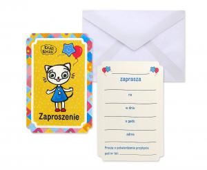 Zaproszenia pap. Kicia Kocia (licencja), 6 szt.