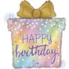 Balon Grabo 27" Prezent Happy Birthday pastelowy