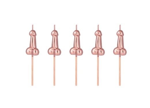 Świeczki penisy rose gold 5 szt.