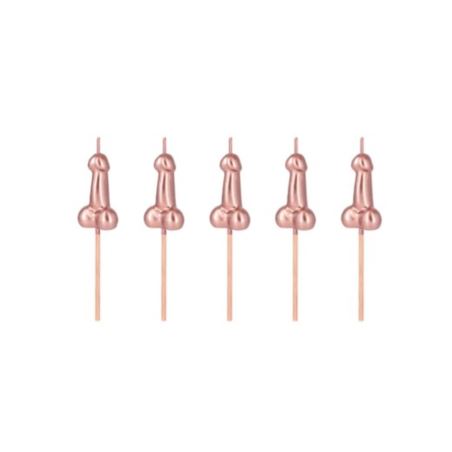 Świeczki penisy rose gold 5 szt.