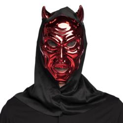Maska na Halloween Czerwony Diabeł z kapturem