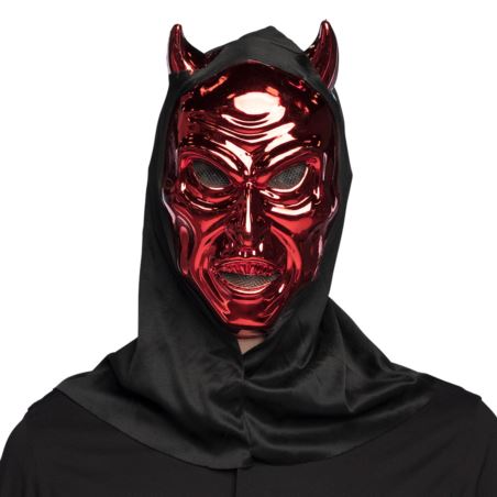 Maska na Halloween Czerwony Diabeł z kapturem