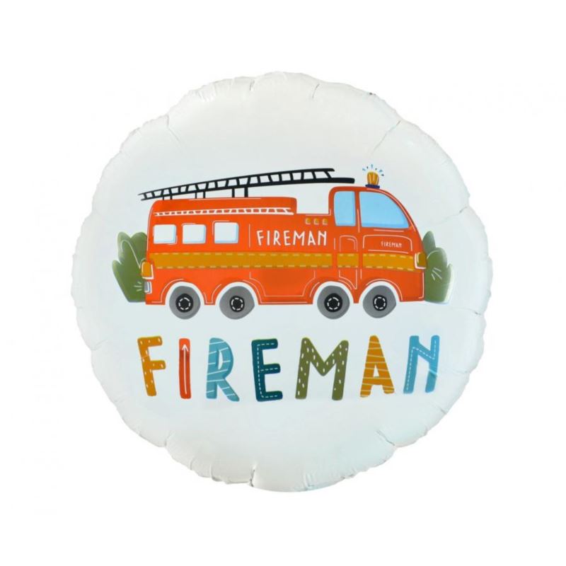 Balon foliowy Fireman, okrągły 18" KK